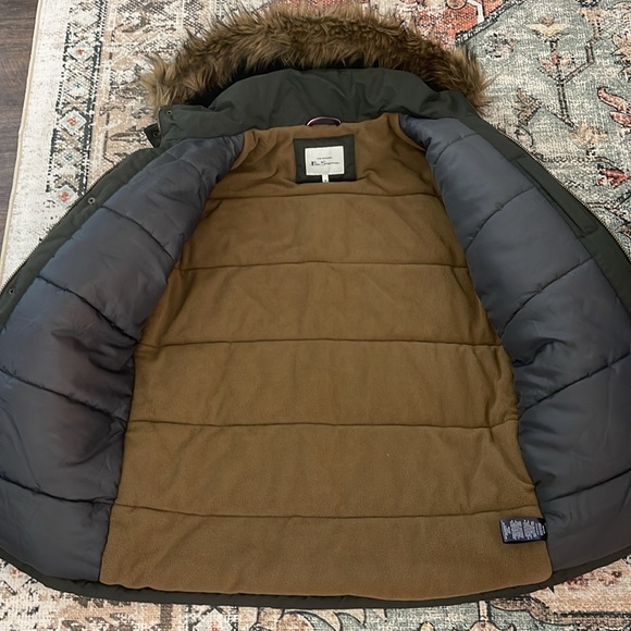 Ben Sherman Heavy Winter Jacket Coat Dark Green Size Medium - Picture 5 of 10